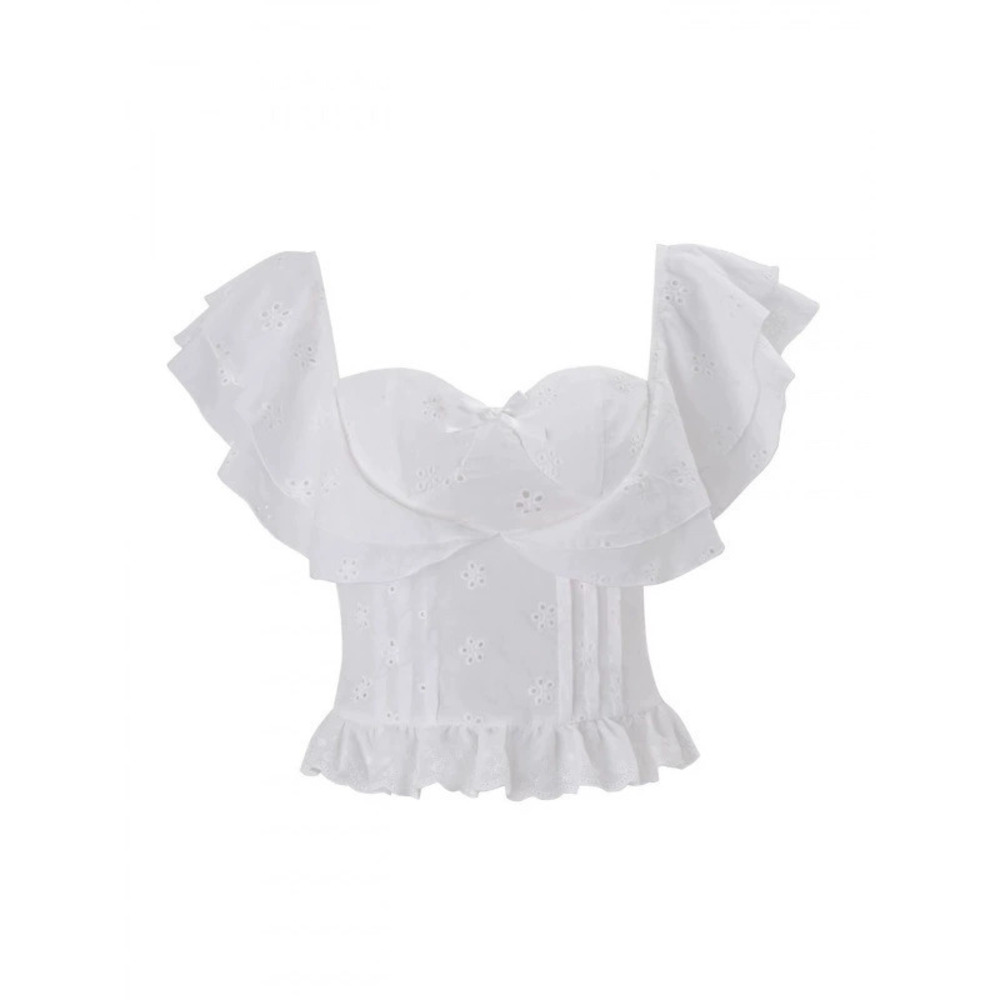 Zara Spring Short Sleeve Ruffle Waist Top - Picture 4 of 6